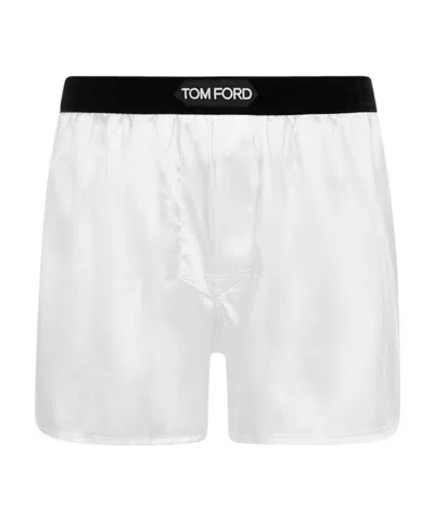 TOM FORD TOM FORD LOGO-WAISTBAND STRETCHED SATIN BOXERS