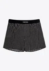 Tom Ford Logo Dot-printed Short Pants In Black