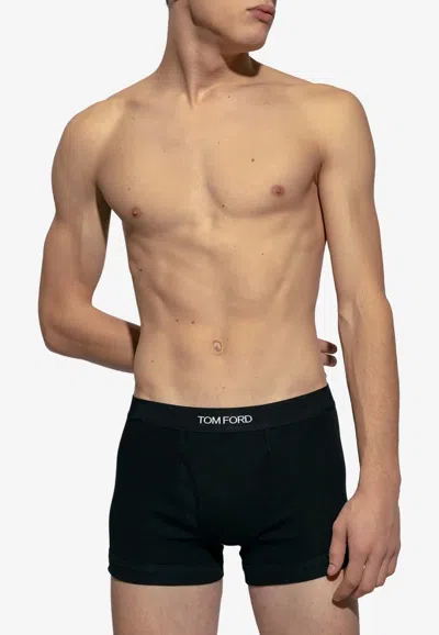 Tom Ford Logo Waistband Boxers In Black