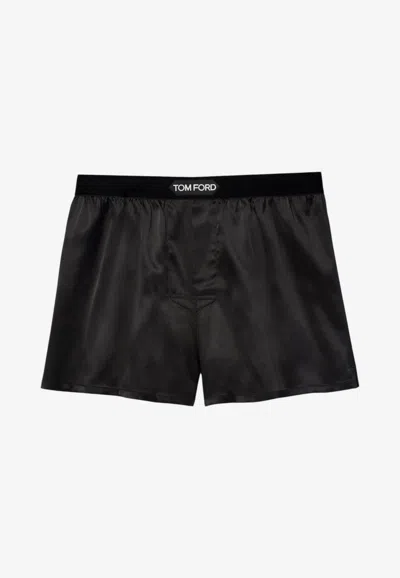 Tom Ford Logo Waistband Boxers In Black