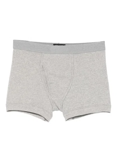 Tom Ford Logo-waistband Boxers In Gray