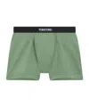 Tom Ford Logo Jacquard Stretch Boxers In Green