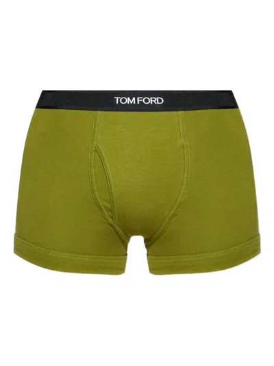 Tom Ford Logo-waistband Boxers In Green