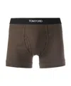 Tom Ford Logo-waistband Cotton Boxers In Brown