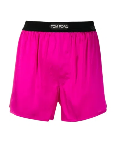 TOM FORD TOM FORD LOGO-WAISTBAND STRETCHED SATIN BOXERS