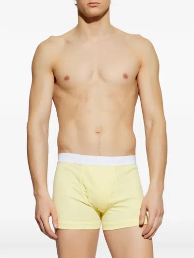 Tom Ford Logo-waistband Boxers In Yellow
