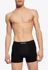 Tom Ford Pack Of 2 Logo Cotton Boxer Briefs In Black