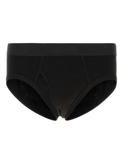Tom Ford Logo-waistband Briefs In Black