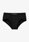 Tom Ford Logo Waistband Briefs In Black