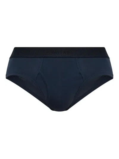 Tom Ford Logo-waistband Briefs In Blue
