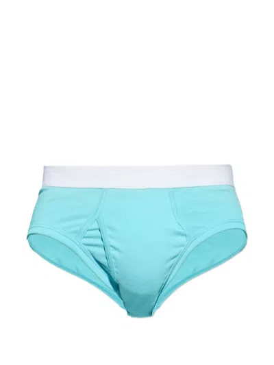 Tom Ford Logo-waistband Briefs In Blue
