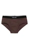 Tom Ford Logo-waistband Boxers In Brown