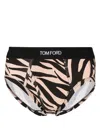 Tom Ford Logo-waistband Briefs In Neutrals