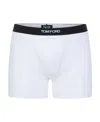 Tom Ford Mens Grey Logo-waistband Stretch-cotton Boxers Pack Of Two In White
