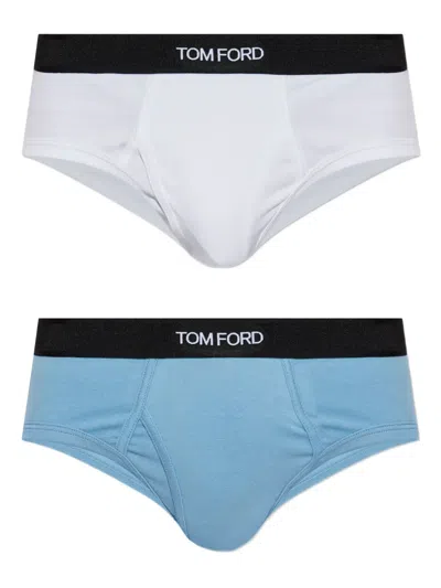 Tom Ford Logo-waistband Briefs (pack Of Two) In Multi