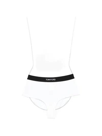 Tom Ford Logo-waistband Briefs In White