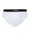 Tom Ford Mens White Branded-waistband Fitted Pack Of Two Stretch-cotton Briefs L In White