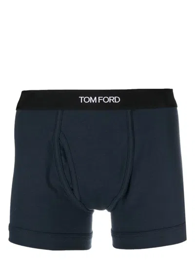 Tom Ford Stretch-cotton Boxer Briefs In Blue