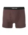 Tom Ford Logo-waistband Cotton Boxers In Brown