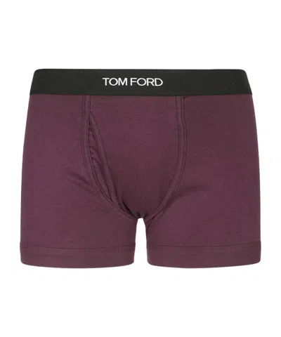 Tom Ford Logo-waistband Cotton Boxers In Red