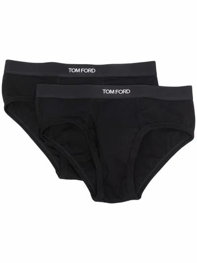 Tom Ford Logo-waistband Cotton Briefs Two Pack Clothing