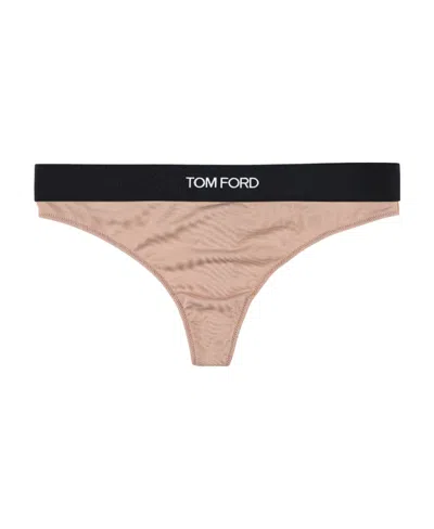 TOM FORD TOM FORD LOGO-WAISTBAND STRETCH THONGS