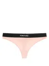 Tom Ford Logo-waistband Elasticated Thong In Neutrals