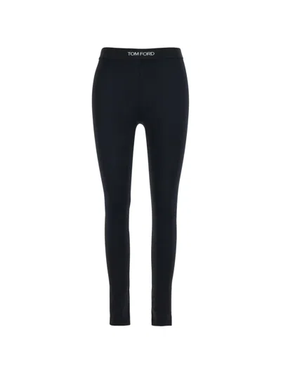 Tom Ford Lustrous Jersey Signature Leggings In Black