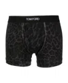Tom Ford Leopard-print Stretch-cotton Boxers Briefs In Black