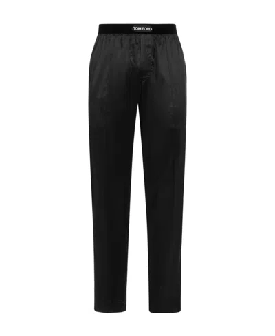 Tom Ford Logo-waistband Lounge Pants In Black