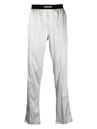 Tom Ford Grey Silk Pyjama Pants