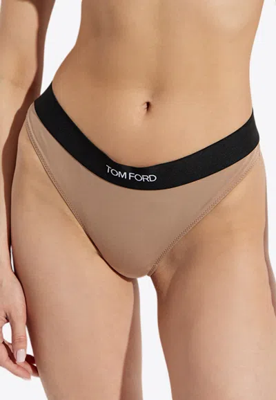 TOM FORD LOGO WAISTBAND LOW-WAIST THONGS