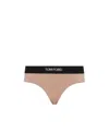Tom Ford Signature Logo Waistband Briefs In Nude