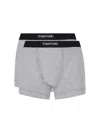 Tom Ford Set Of 2 Logo-waistband Cotton Boxer Briefs Clothing In Gray