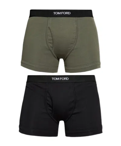 Tom Ford Logo Waistband Pack Of Two Boxers In Multi