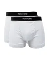 Tom Ford Mens Grey Logo-waistband Stretch-cotton Boxers Pack Of Two In White