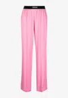 Tom Ford High-rise Silk-blend Satin Pants In Pink