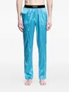 Tom Ford Logo-waistband Pyjamas In Blue