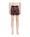 Tom Ford Mens Mahogany Branded Waistband Silk-blend Boxer In Brown