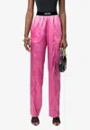 Tom Ford Velvet-trimmed Stretch-silk Satin Pants In Pink