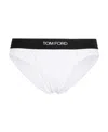 Tom Ford Signature White Thong With Branded Waistband In Stretch Modal Woman In White