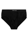 Tom Ford Elasticated Logo Cotton Blend Briefs In Black