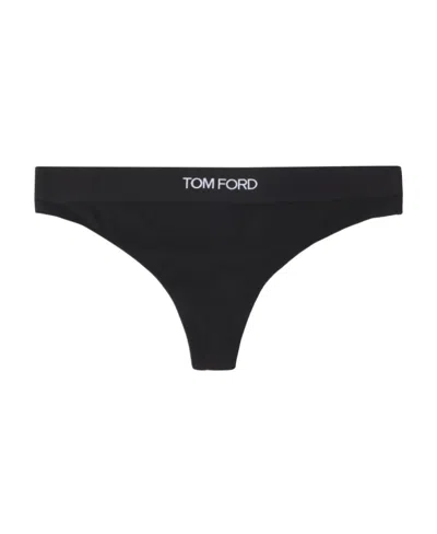 TOM FORD TOM FORD LOGO-WAISTBAND STRETCH THONGS