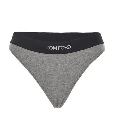 TOM FORD TOM FORD LOGO-WAISTBAND STRETCH THONGS