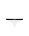 Tom Ford Signature White Thong With Branded Waistband In Stretch Modal Woman In White