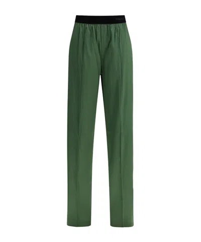 Tom Ford Logo-waistband Trousers In Green