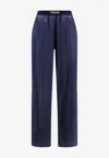 Tom Ford Stretch Silk Pajamas Trousers In Blue