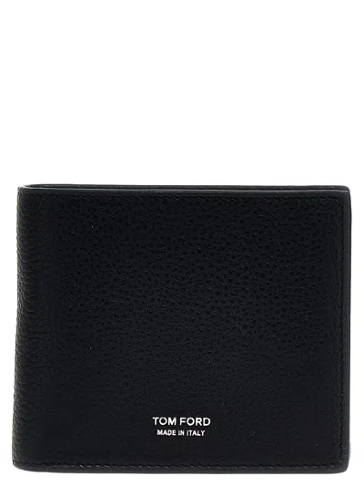Tom Ford Black Soft Grain Leather T Line Business Card Holder