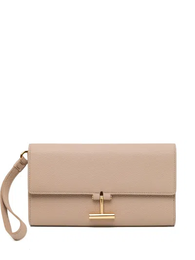 Tom Ford Logo Wallet In Neutral