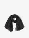 Tom Ford Logo Embroidered Fringed Edge Scarf